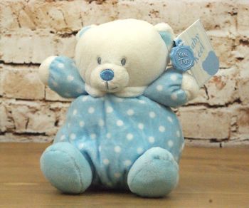 Baby Boy Blue Plush Bear with Rattle Head - Keel Toys