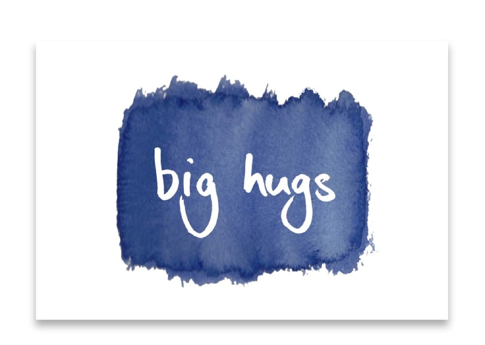 'Big Hugs' Watercolour Design Mini Card