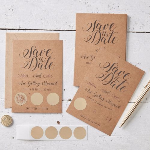 Scratch and Reveal Save the Date Cards - Pack of 10