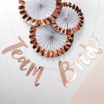 Ginger Ray Rose Gold Team Bride Bunting Backdrop