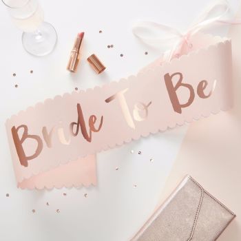 Ginger Ray Pink and Rose Gold 'Bride to Be' Sash