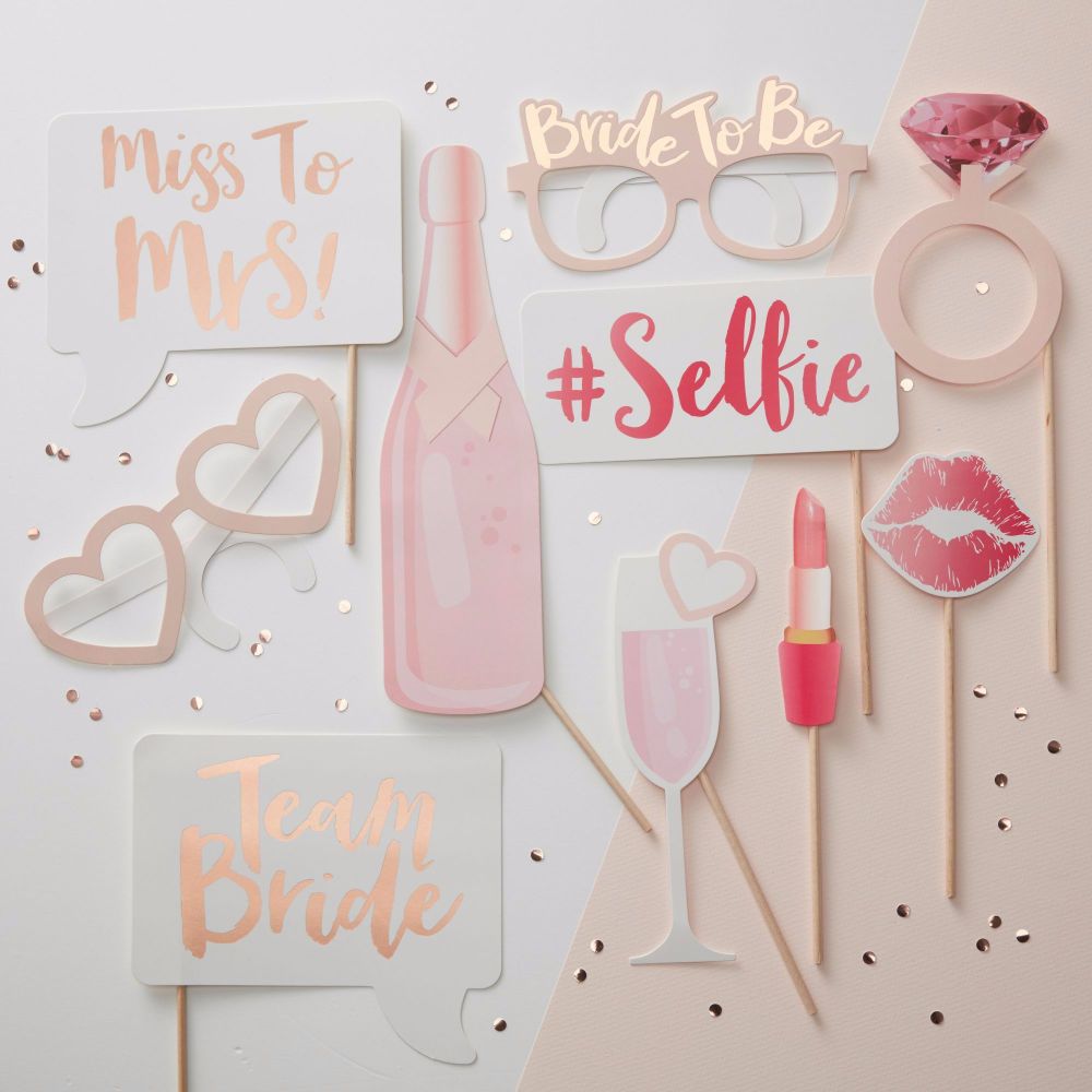 Ginger Ray Hen Party Photo Booth Prop Set - Team Bride