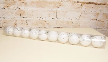 Gisela Garham Tube of Mini White Iridescent Snowball Baubles - Tube of 10