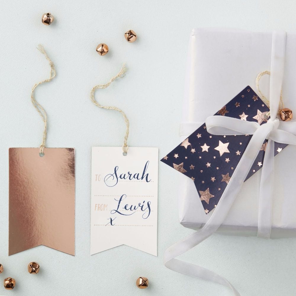 Ginger Ray Navy and Rose Gold Foiled Gift Tags - Set of 8