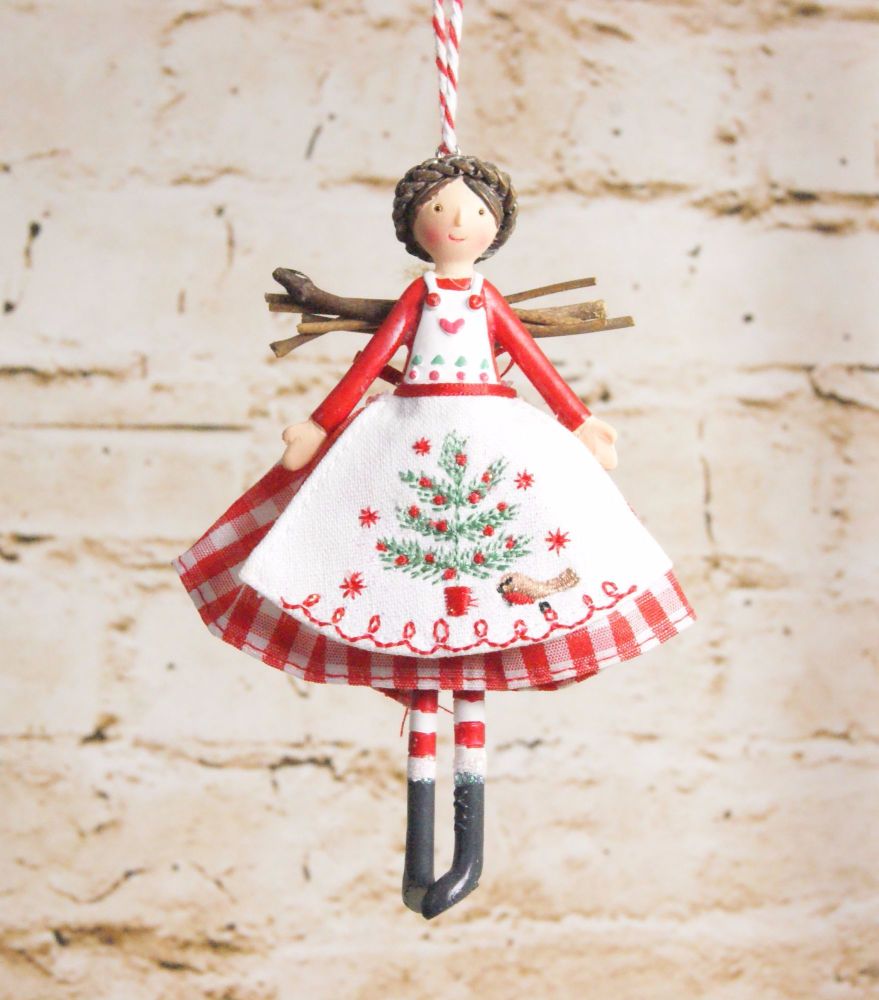 Gisela Graham Nordic Resin and Fabric Fairy