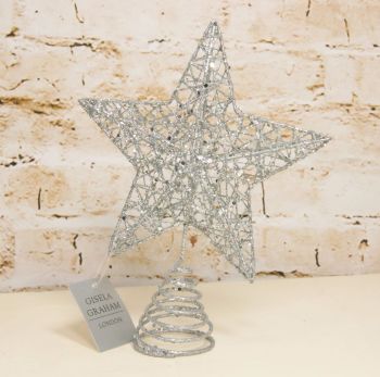 Gisela Graham Silver Wire Tree Topper Star