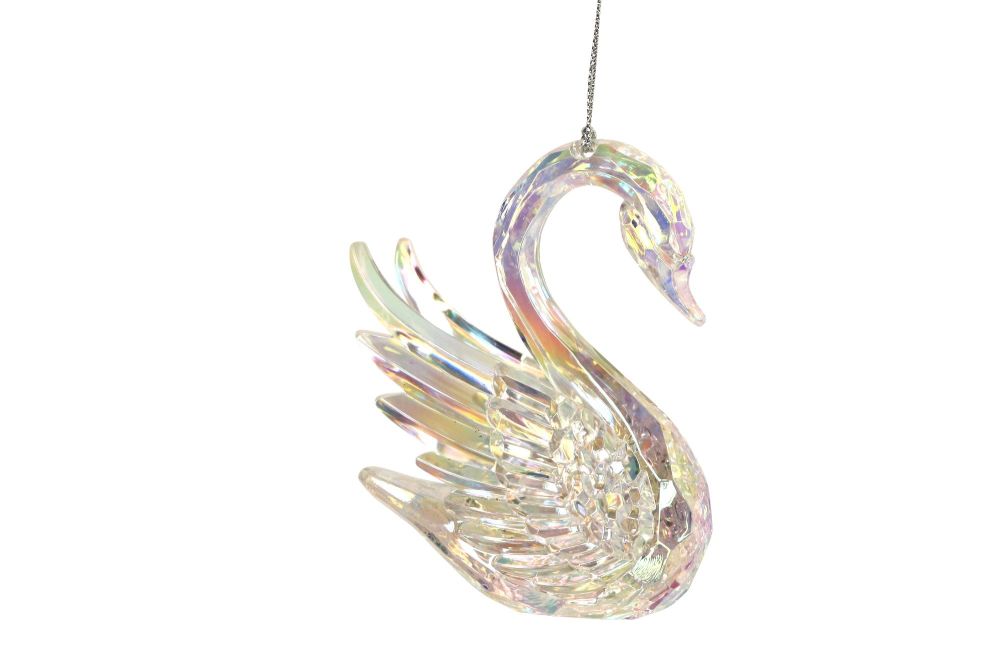 Iridescent Acrylic Swan Decoration