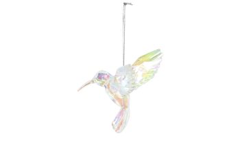 Gisela Graham Acrylic Hummingbird Decoration -Iridescent Rainbow
