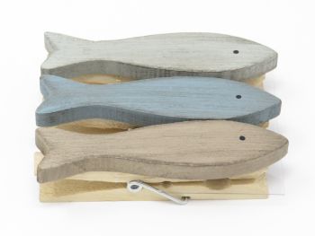Set of 3 Wooden Fish Pegs