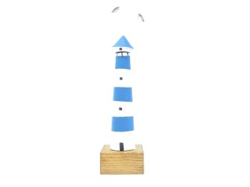 Blue and White Lighthouse Ornament
