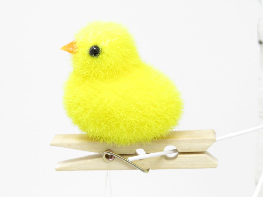 Fuzzy Chick on a Peg Decoration
