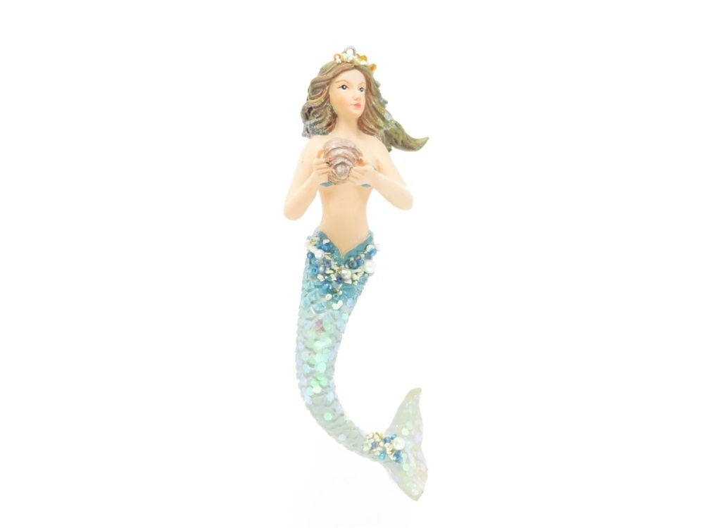 Resin Mermaid with Pearl Hanging Decoration - 3 Assorted
