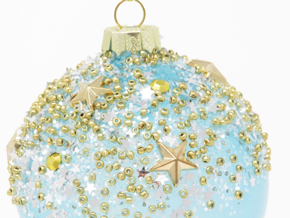 Bejewelled Blue Acrylic Bauble