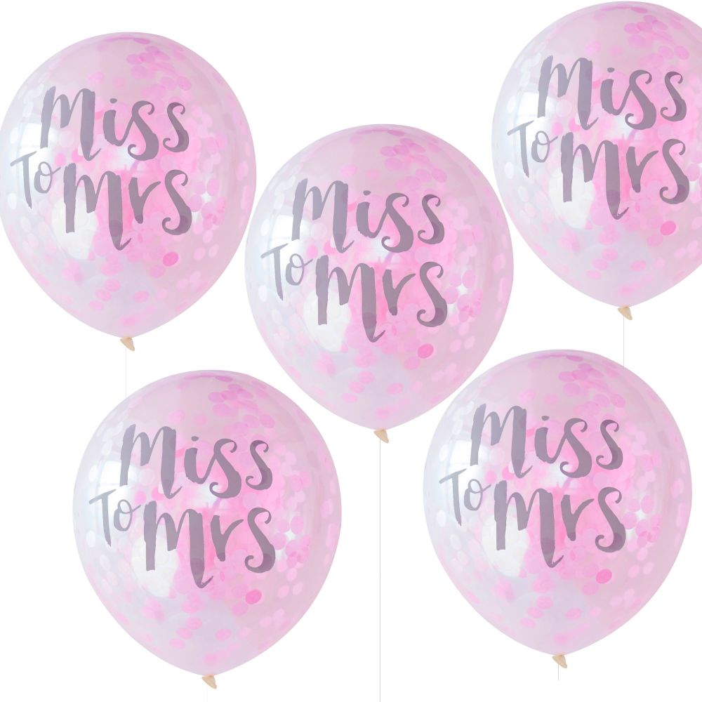 Ginger Ray 'Miss to Mrs' Confetti Balloons