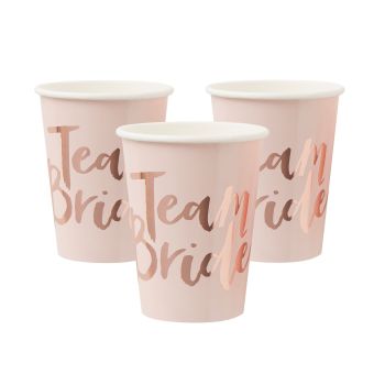 Ginger Ray 'Team Bride' Paper Cups - Pack of 8