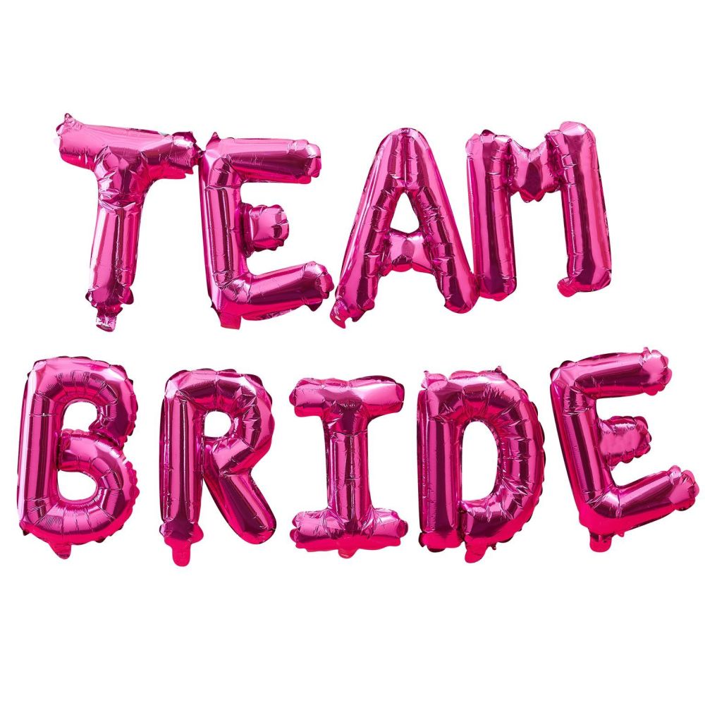 Ginger Ray 'Team Bride' Hot Pink Inflatable Garland