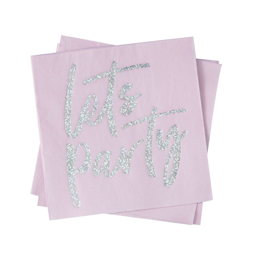 Ginger Ray 'Let's Party' Paper Napkins - Pack of 16
