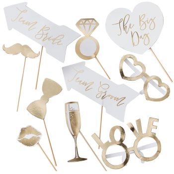 Ginger Ray Wedding Photo Booth Props - Set of 10