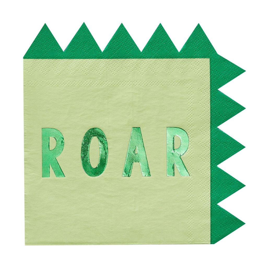 Ginger Ray Roarsome 'Roar' Foil and Paper Napkins
