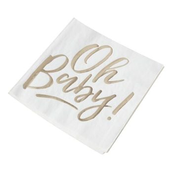 Ginger Ray 'Oh Baby' Paper Napkins
