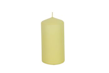 Gisela Graham Pale Yellow Wax Pillar Candle