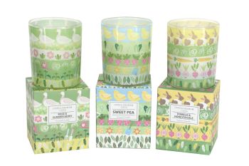 Gisela Graham Spring Garden Large Boxed Candle - 3 Assorted