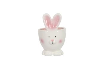 Gisela Graham White Ceramic Bunny Head Egg Cup