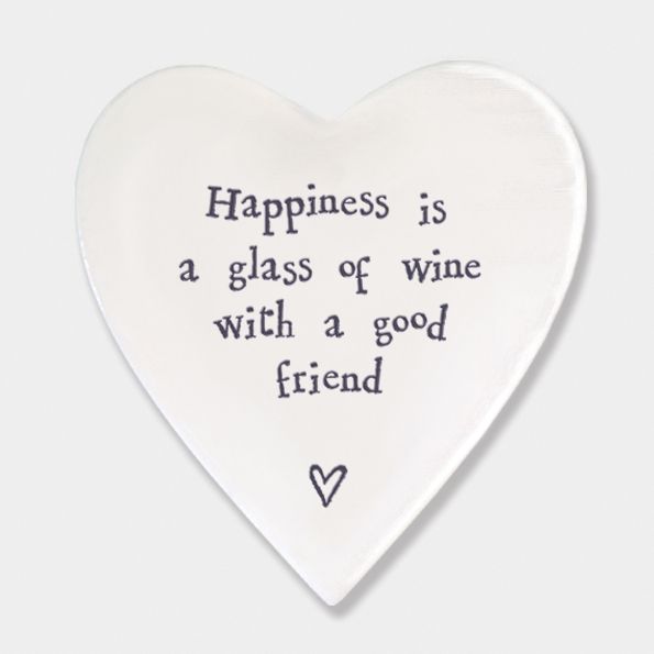 East of India Porcelain 'Happiness is..' Heart Coaster