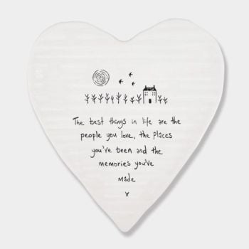 East of India Porcelain 'The Best Things...' Heart Coaster