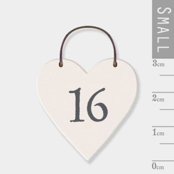 East of India Mini Wooden Heart Tag - 16