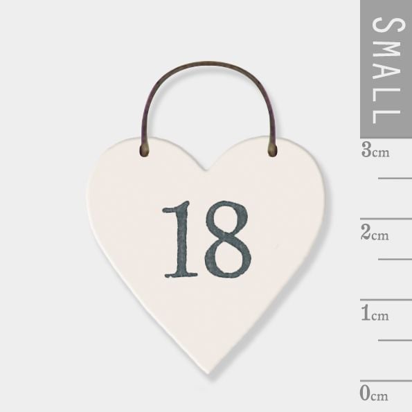 East of India Mini Wooden Heart Tag - 18