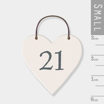 East of India Mini Wooden Heart Tag - 21