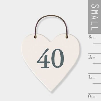 East of India Mini Wooden Heart Tag - 40
