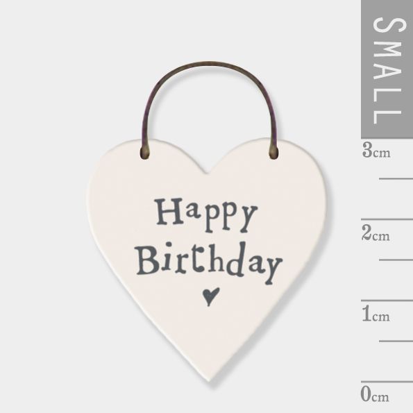 Happy Birthday East Of India Mini Wooden Heart Sign 
