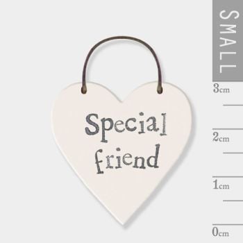 East of India Mini Wooden Heart Tag - Special Friend