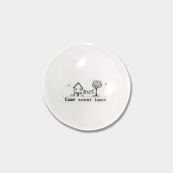 East of India Small Porcelain Wobbly Bowl - Home Sweet Home