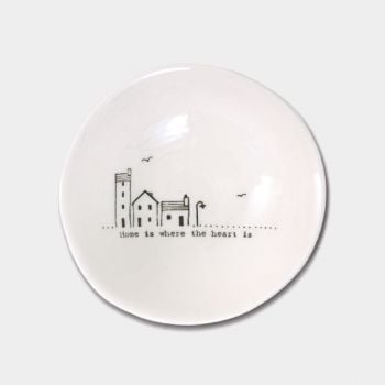 East of India Small Porcelain Wobbly Bowl - Home is Where the Heart Is