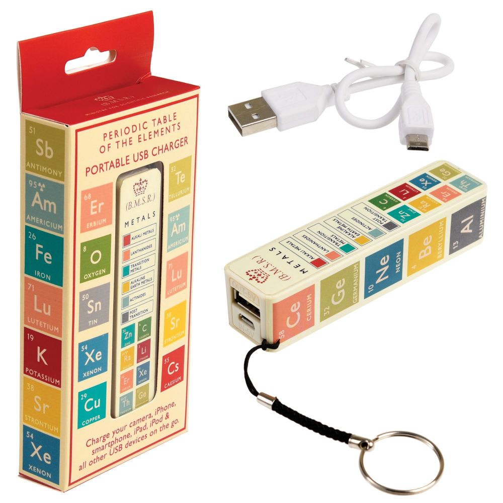 Periodic Table Portable USB Charger