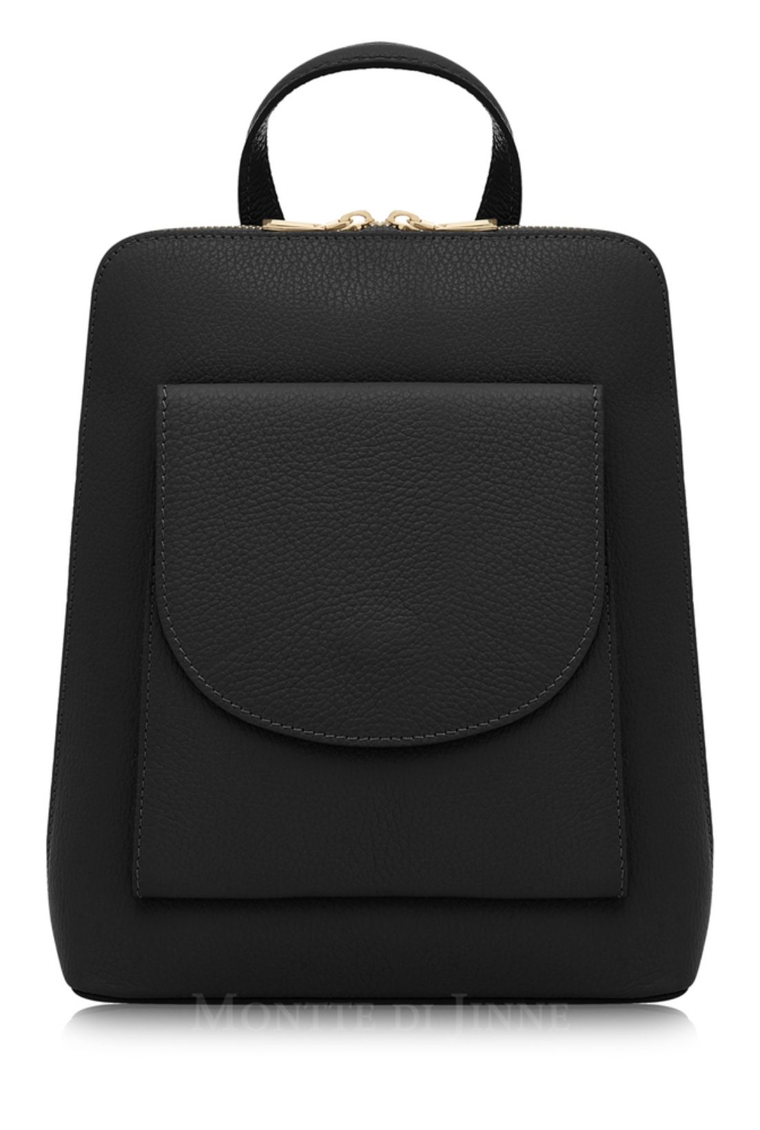 Italian Leather Backpack - Black