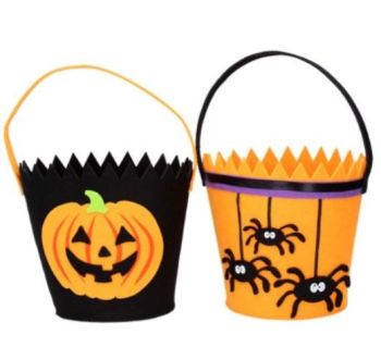 Gisela Graham Felt Halloween Buckets - 2 Assorted