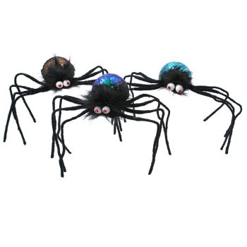 Gisela Graham Sequin Spider Ornament - 3 Assorted