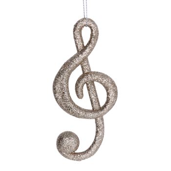 Gold Glitter Musical Note Decoration