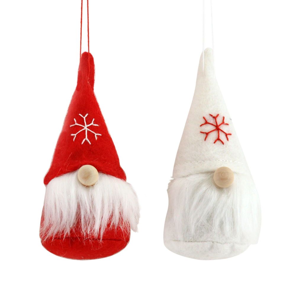 Gisela Graham Fabric Nordic Santa Set of 2