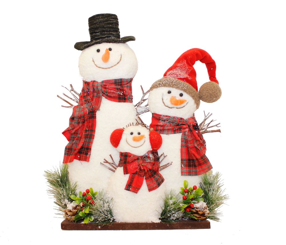 Fluffy Snowman Family Ornament