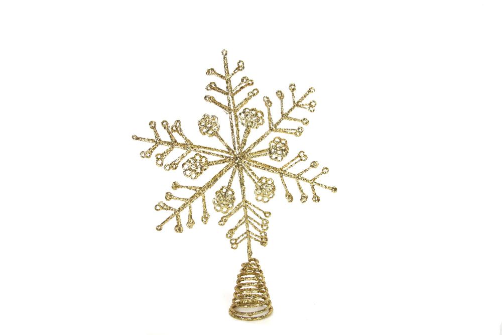 Gisela Graham Gold Glitter Snowflake Tree Topper