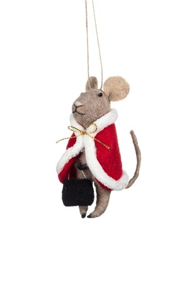 Christmas Cape Felt Mouse Decoration