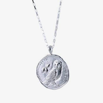 Sterling Silver Owl Coin Necklace
