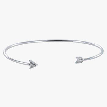 Sterling Silver Arrow Pave Bracelet 