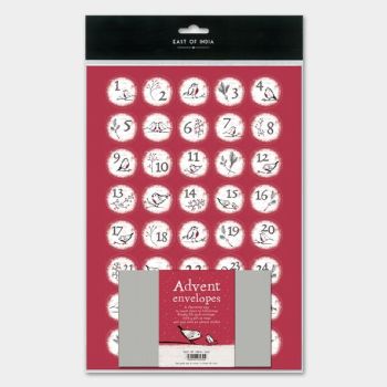 East of India Sticker Advent Set - Robins