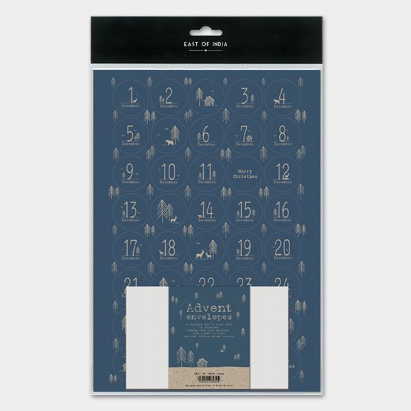 East of India Sticker Advent Set - Navy Forest